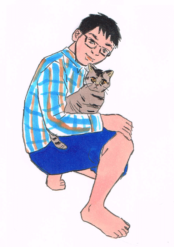 彼氏に抱っこされてるメス猫